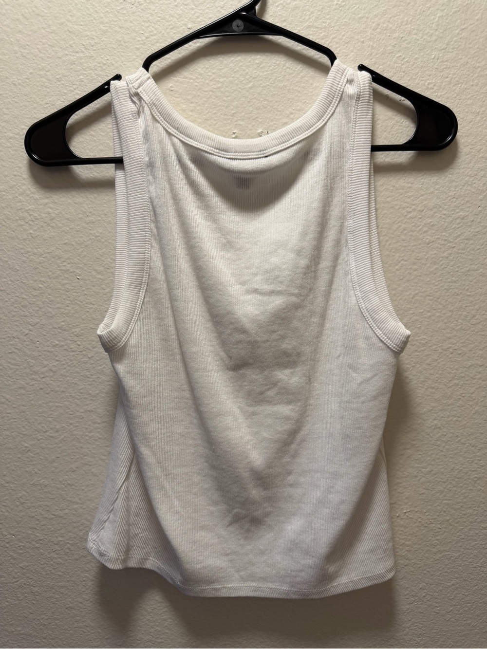 bebe White Rhinestone Logo Ribbed Tank - Picture 2 of 3